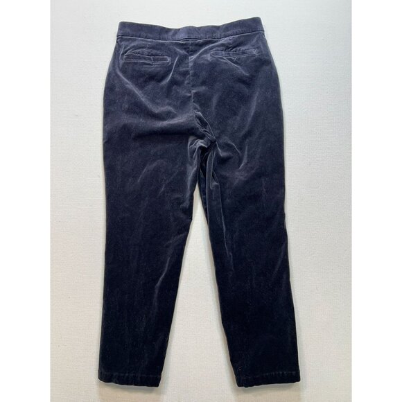 Lands End Womens Velvet Tapered Pants Size 12 Black High Rise Crop Casual Y2K - Picture 8 of 10